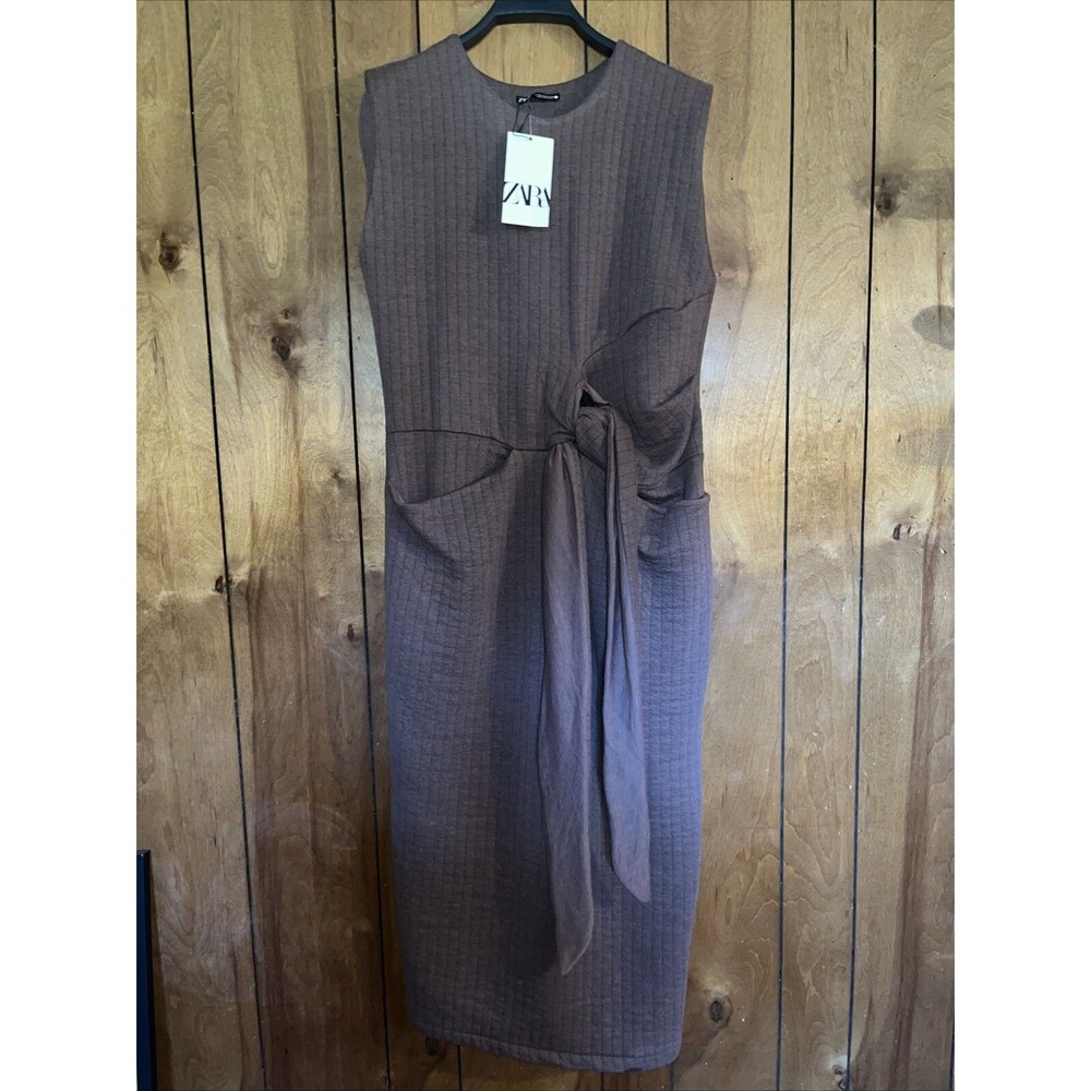 Zara Brown Tie Dress